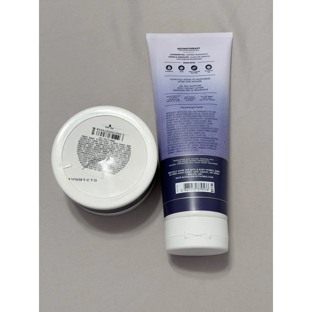 Bath & Body Works Aromatherapy Lavender Vanilla Body Wash and Body Butter Set